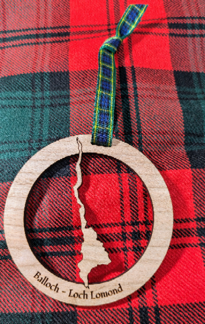 Wooden Loch Lomond Hanging decoration.