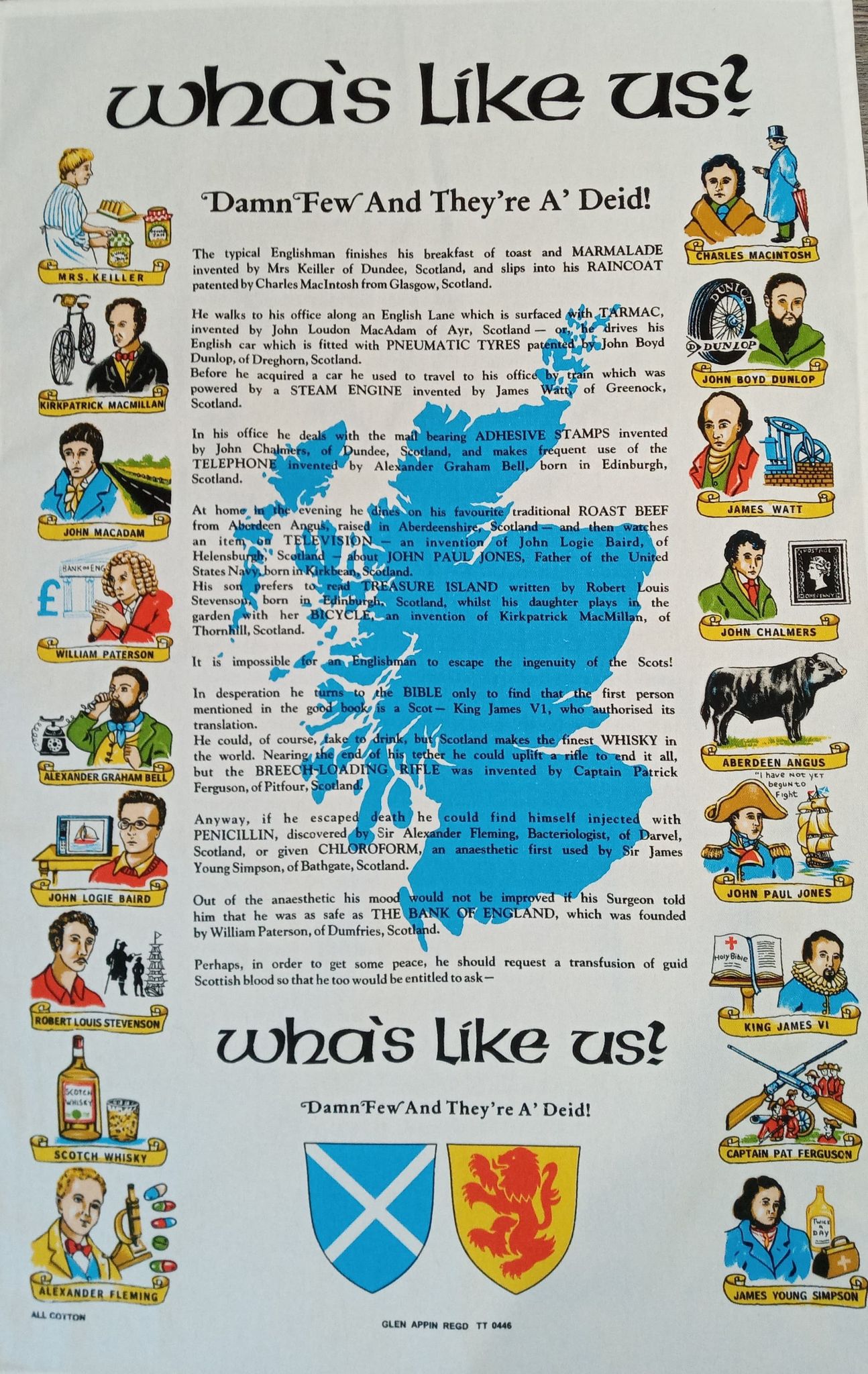 Wha's Like Us? tea towel