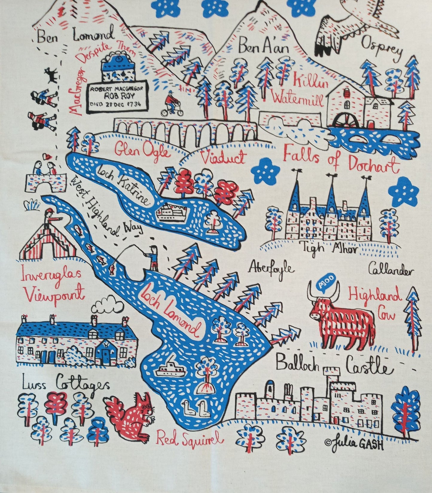 Loch Lomond & the Trossachs tea towel