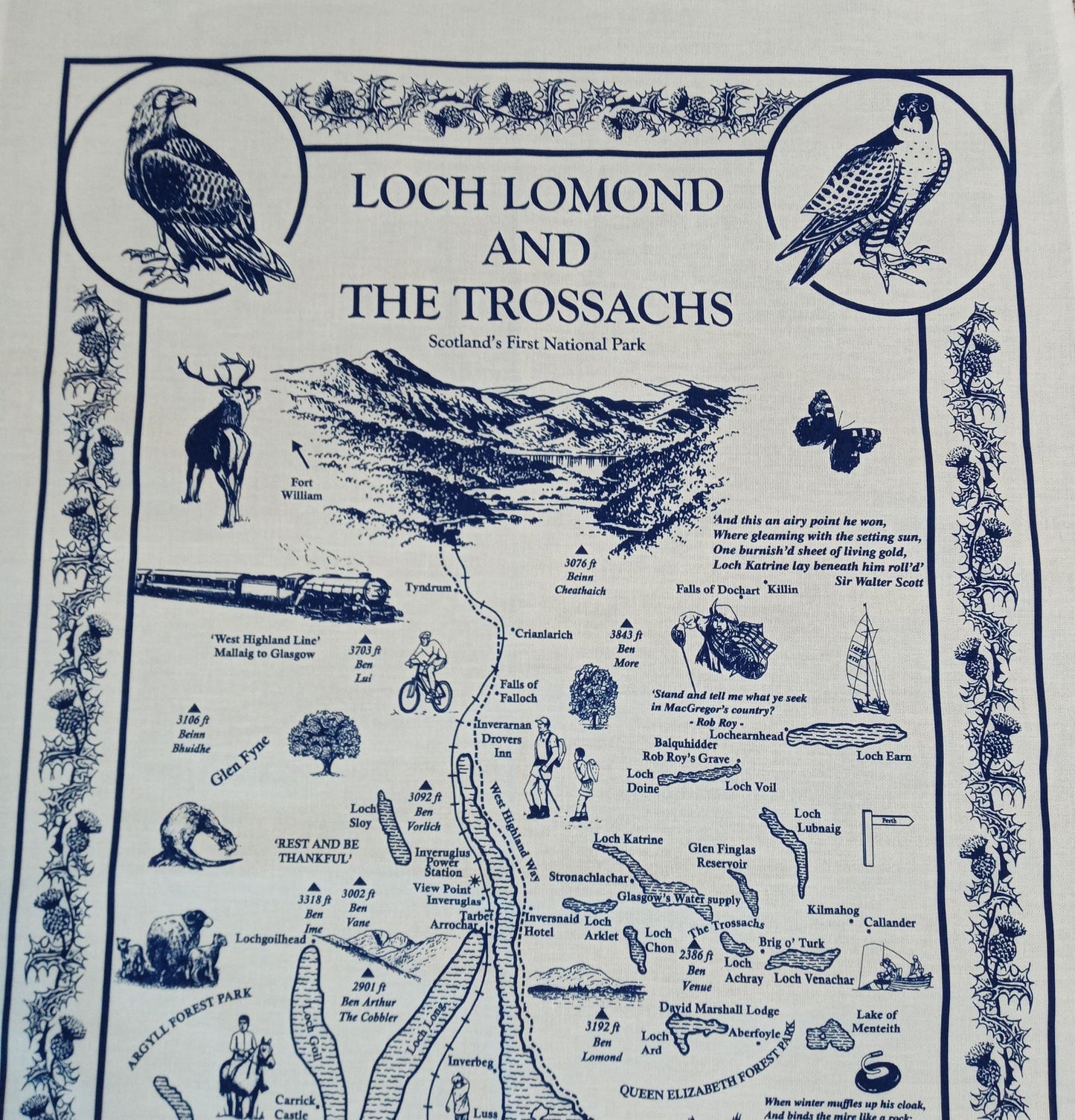 Vintage Loch Lomond & the Trossachs tea towel